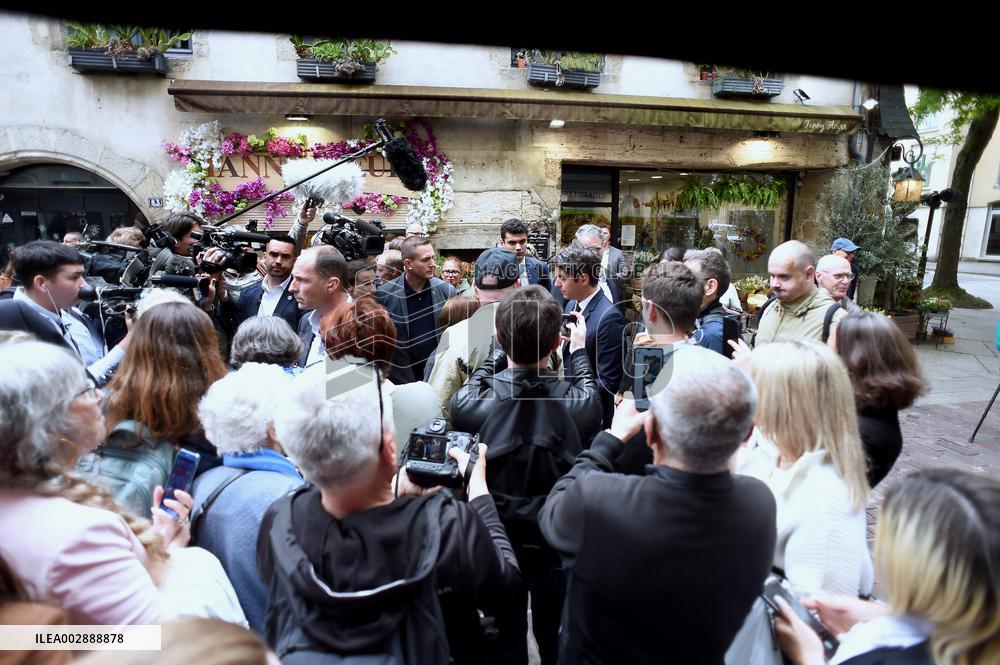 Gabriel Attal Visits Alencon - France