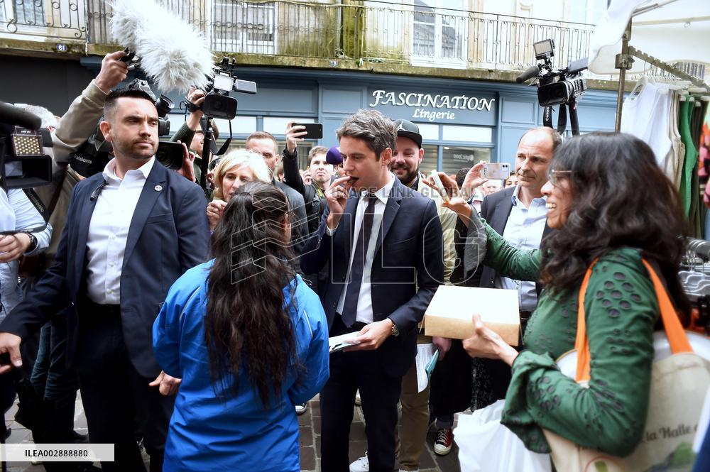 Gabriel Attal Visits Alencon - France