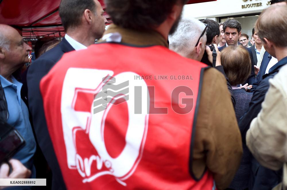 Gabriel Attal Visits Alencon - France