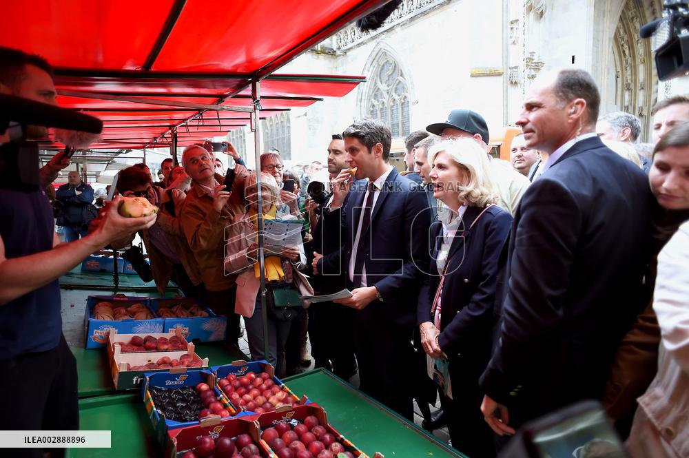 Gabriel Attal Visits Alencon - France