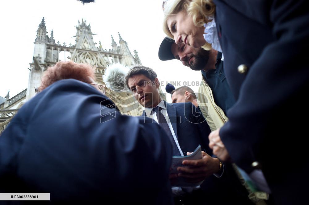 Gabriel Attal Visits Alencon - France