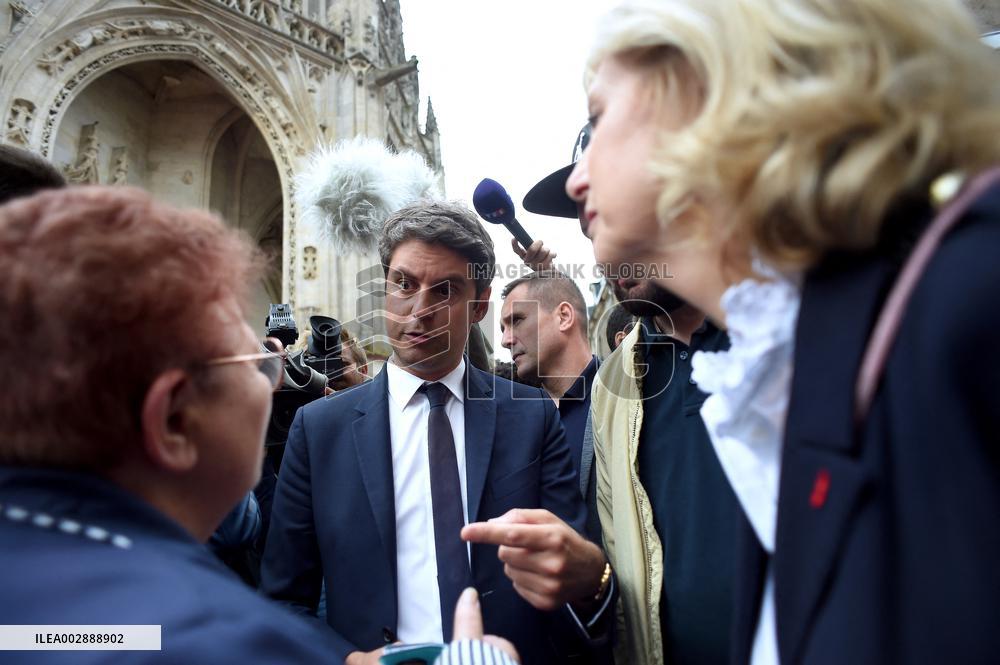 Gabriel Attal Visits Alencon - France