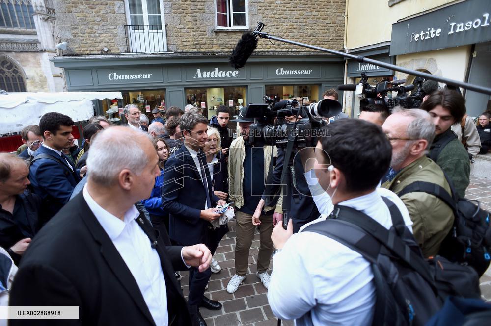 Gabriel Attal Visits Alencon - France