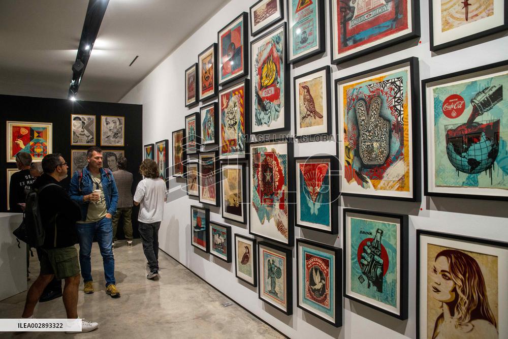 Opening Of The Shepard Fairey Aka Obey Exhibition - Paris