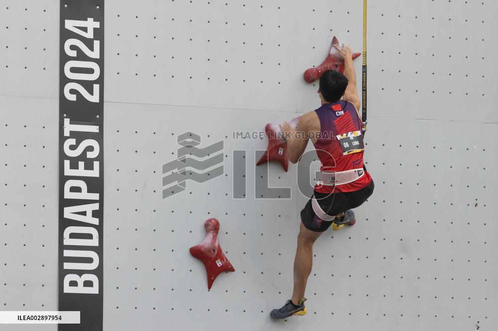 (SP)HUNGARY-BUDAPEST-OLYMPIC QUALIFIER SERIES-SPORT CLIMBING-MEN'S SPEED-QUALIFICATION