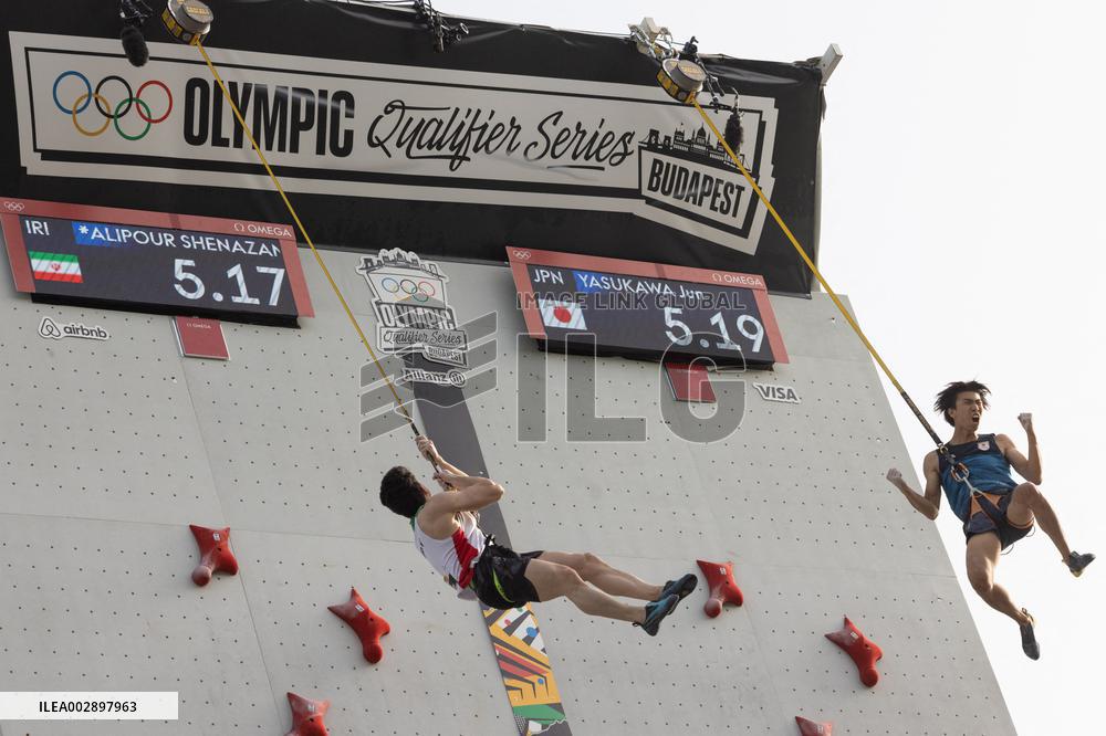 (SP)HUNGARY-BUDAPEST-OLYMPIC QUALIFIER SERIES-SPORT CLIMBING-MEN'S SPEED-QUALIFICATION