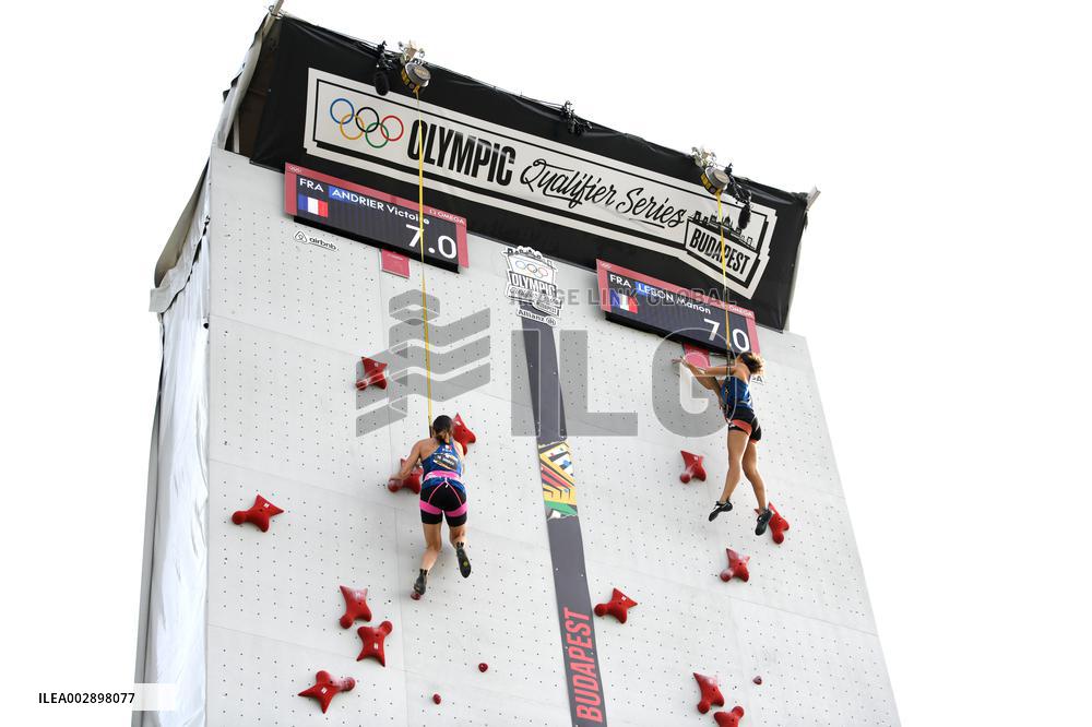 (SP)HUNGARY-BUDAPEST-OLYMPIC QUALIFIER SERIES-SPORT CLIMBING-WOMEN'S SPEED-QUALIFICATION