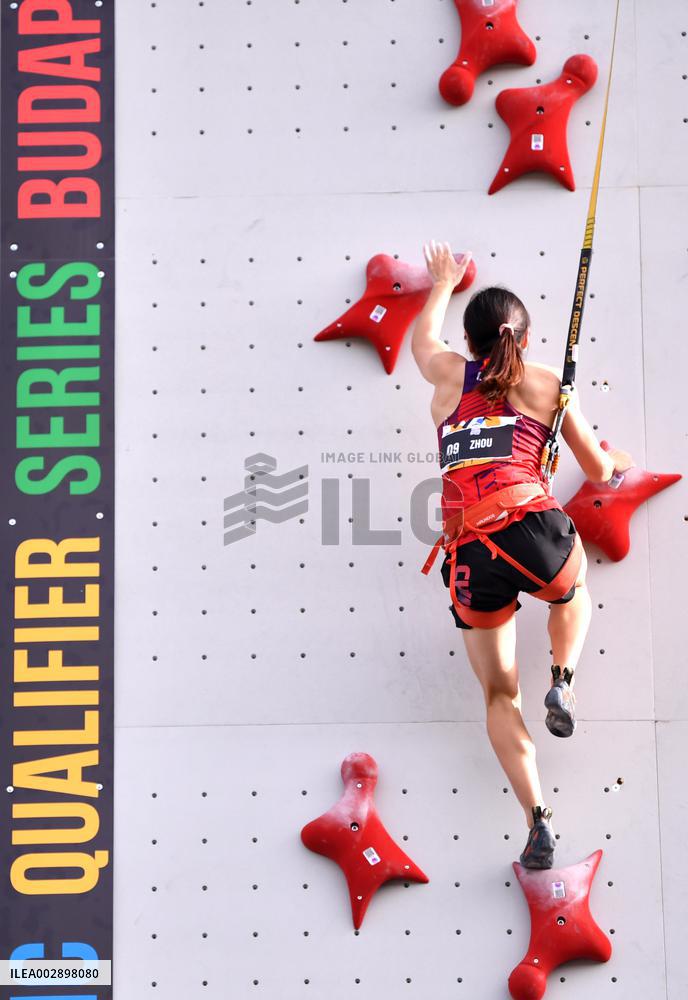 (SP)HUNGARY-BUDAPEST-OLYMPIC QUALIFIER SERIES-SPORT CLIMBING-WOMEN'S SPEED-QUALIFICATION