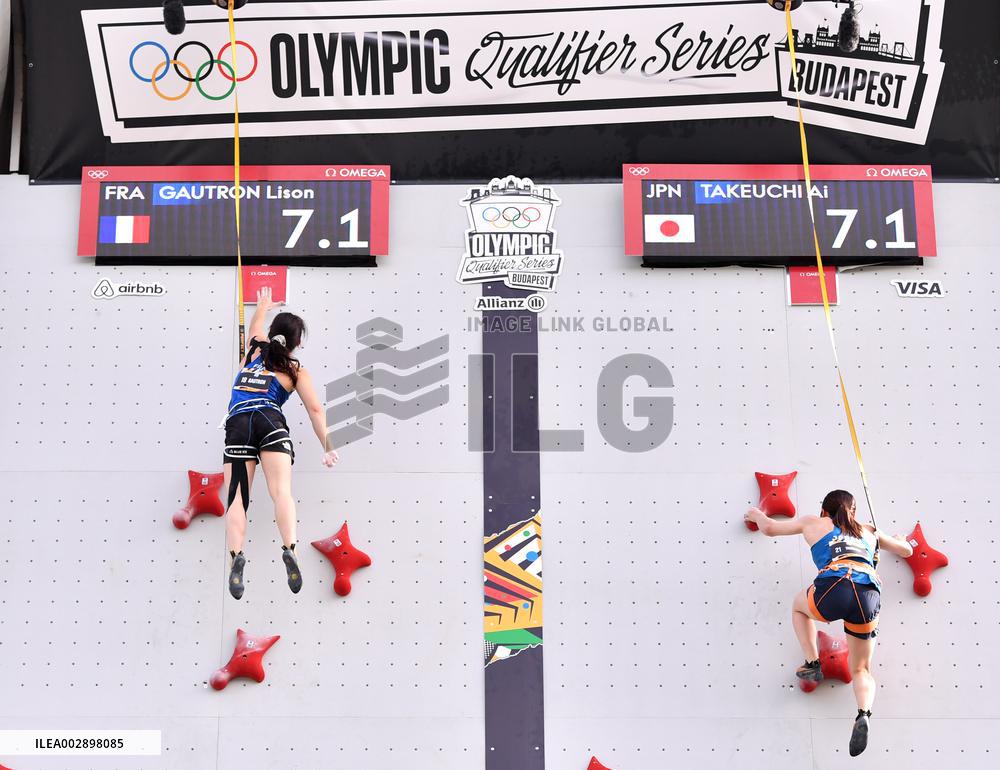 (SP)HUNGARY-BUDAPEST-OLYMPIC QUALIFIER SERIES-SPORT CLIMBING-WOMEN'S SPEED-QUALIFICATION
