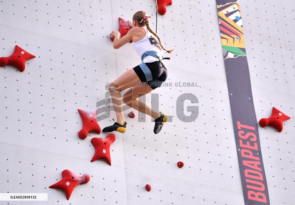 (SP)HUNGARY-BUDAPEST-OLYMPIC QUALIFIER SERIES-SPORT CLIMBING-WOMEN'S SPEED-QUALIFICATION