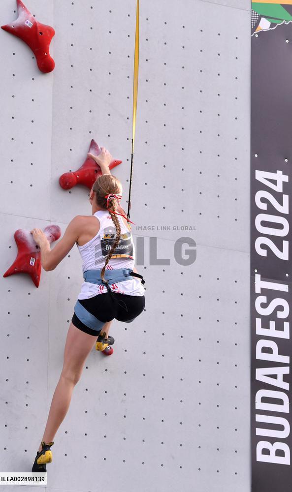 (SP)HUNGARY-BUDAPEST-OLYMPIC QUALIFIER SERIES-SPORT CLIMBING-WOMEN'S SPEED-QUALIFICATION