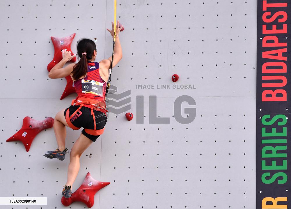 (SP)HUNGARY-BUDAPEST-OLYMPIC QUALIFIER SERIES-SPORT CLIMBING-WOMEN'S SPEED-QUALIFICATION