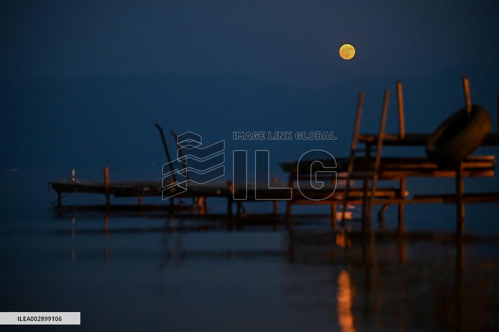 NORTH MACEDONIA-OHRID LAKE-FULL MOON