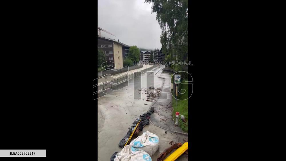 Switzerland: Heavy Rainfall Causes Landslide And Flooding, Cutting Off Zermatt