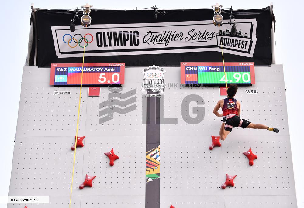 (SP)HUNGARY-BUDAPEST-OLYMPIC QUALIFIER SERIES-SPORT CLIMBING-MEN'S SPEED