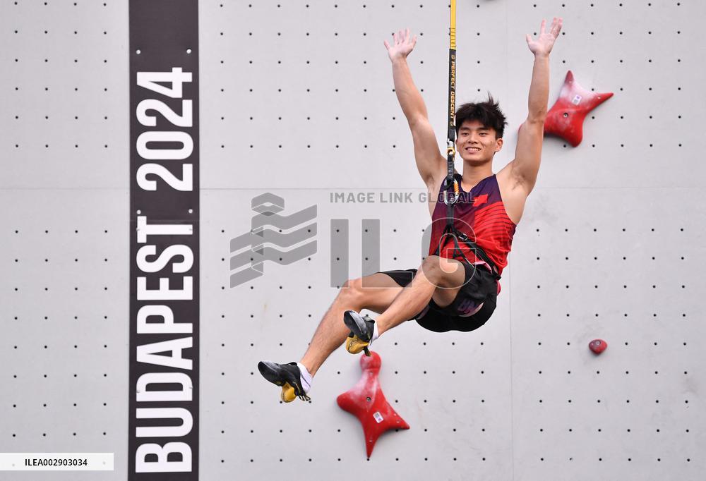 (SP)HUNGARY-BUDAPEST-OLYMPIC QUALIFIER SERIES-SPORT CLIMBING-MEN'S SPEED