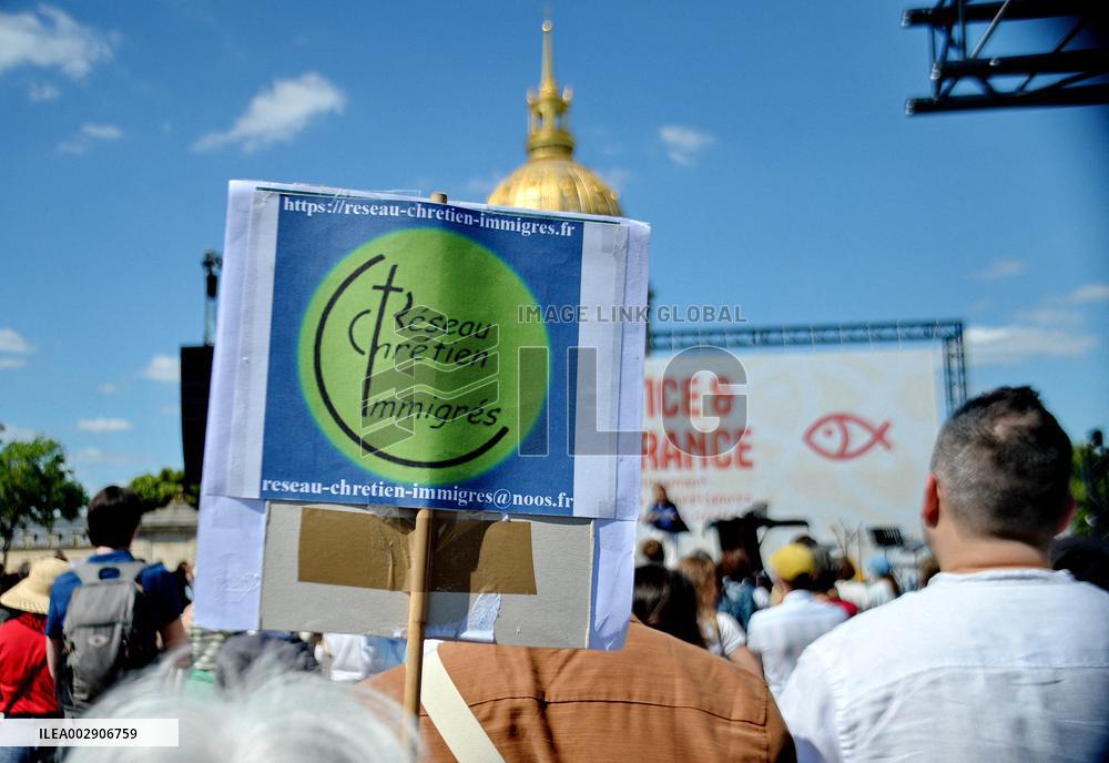 Rally Of Christians Against The Far Right - Paris
