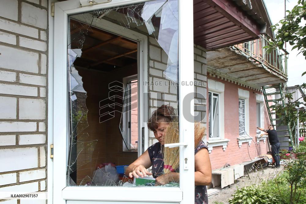 Aftermath of Russian missile attack in Vasylkiv