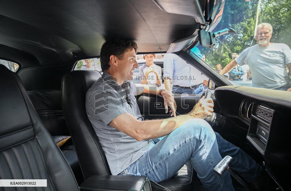 Justin Trudeau Visits A Classic Car Exhibition - Quebec