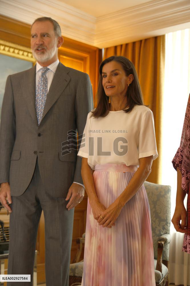 King Felipe And Queen Letizia During An Audience - Madrid