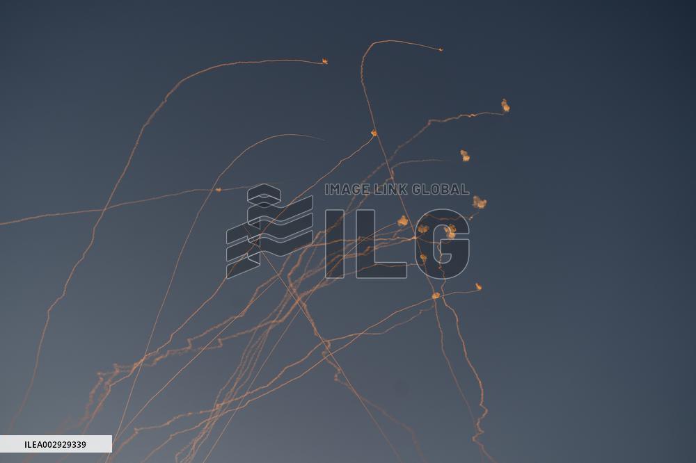 ISRAEL-SAFED-LEBANON-ROCKETS-INTERCEPTION