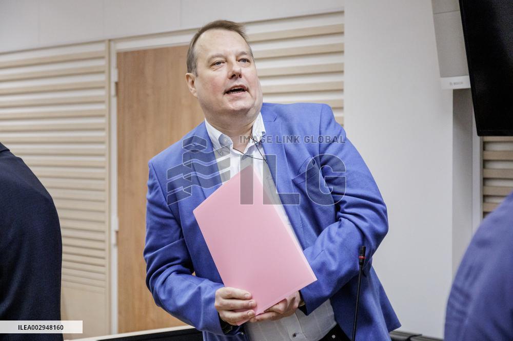 Treason suspect Aivo Peterson with his alleged associates in court