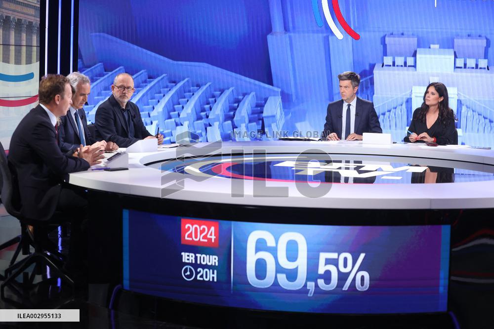 BFM broadcast on the 2024 legislative elections - Paris