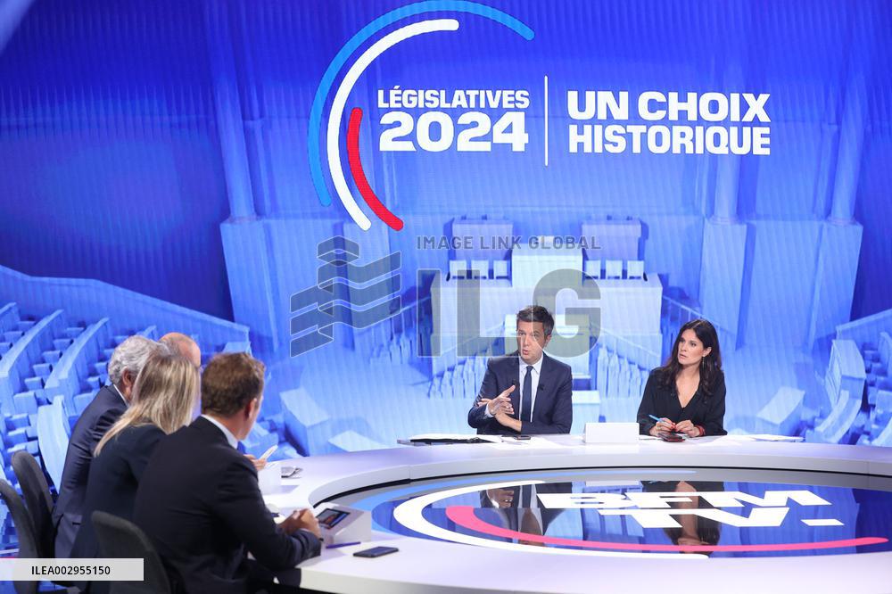 BFM broadcast on the 2024 legislative elections - Paris