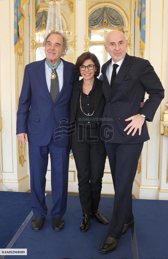 Oliver Stone Awarded At The Culture Ministry - Paris
