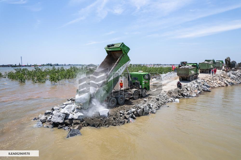 (FOCUS) CHINA-HUNAN-DONGTING LAKE-DIKE BREACH-BLOCKING (CN)