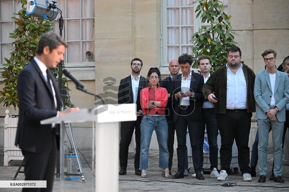 Gabriel Attal after results of the 2nd round legislative elections in Paris