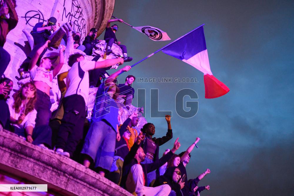 Rally following results of the second round of France's legislative election at Place de la Republique - Paris