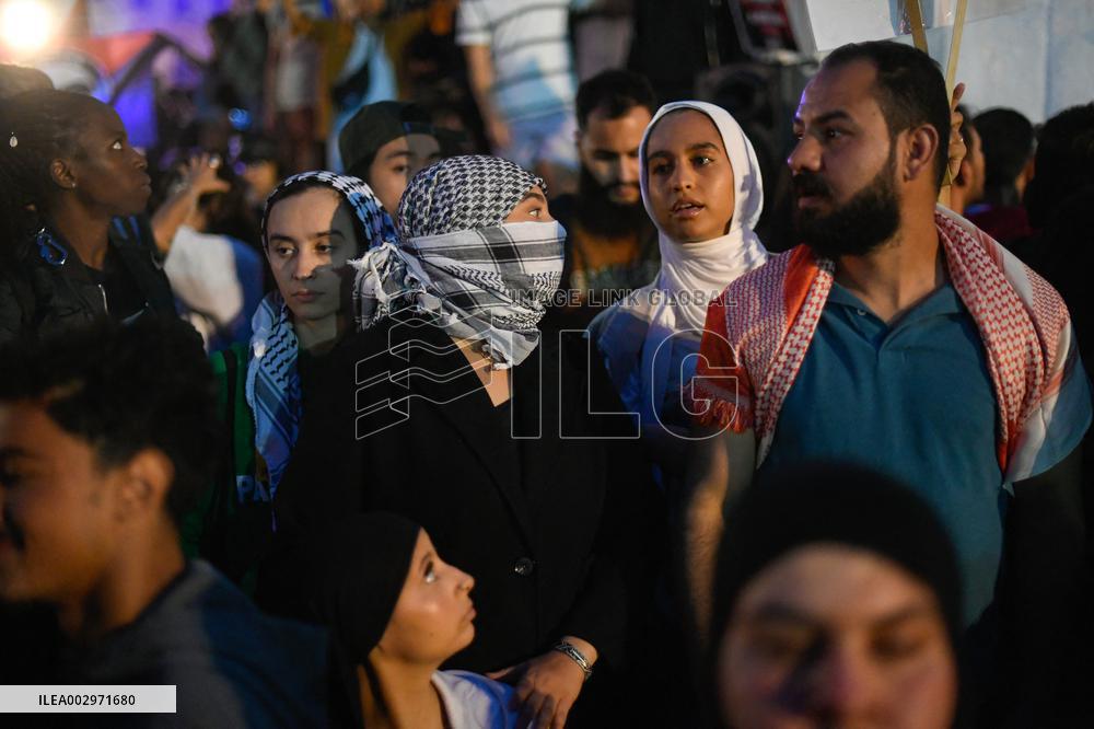 Rally following results of the second round of France's legislative election at Place de la Republique - Paris