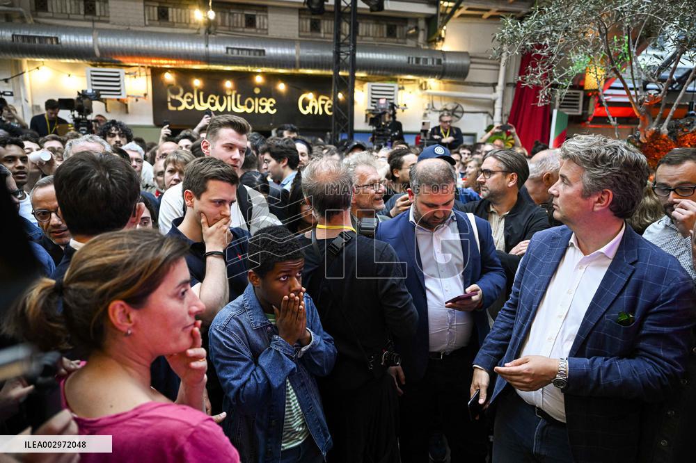 Election evening of Socialist Party after results of the 2nd round legislative elections in Paris