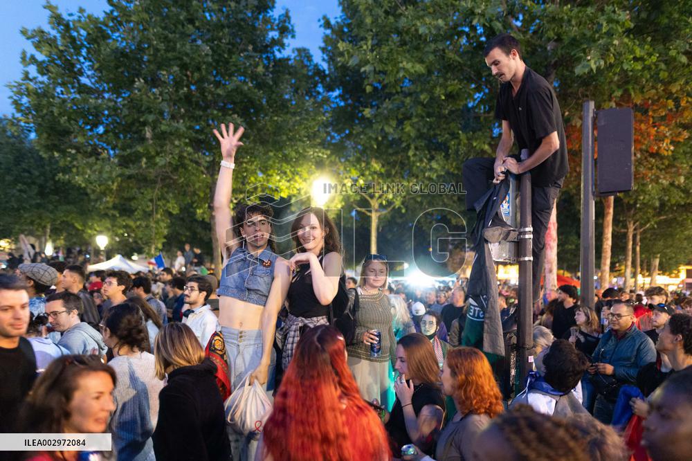 Place de la Republique Gathering during the Legislative Election Results - Paris