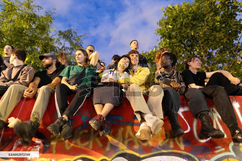 Place de la Republique Gathering during the Legislative Election Results - Paris