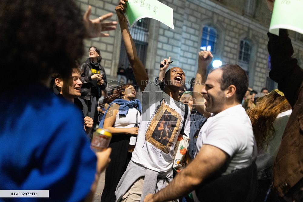 Place de la Republique Gathering during the Legislative Election Results - Paris