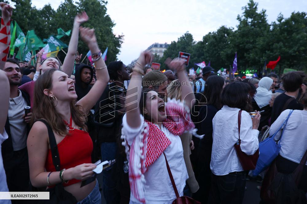 Left Alliance Celebrates As Far Right Faces Surprise Defeat - Paris