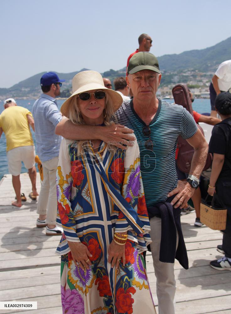 Sting And Trudie Styler At Global Festival - Ischia