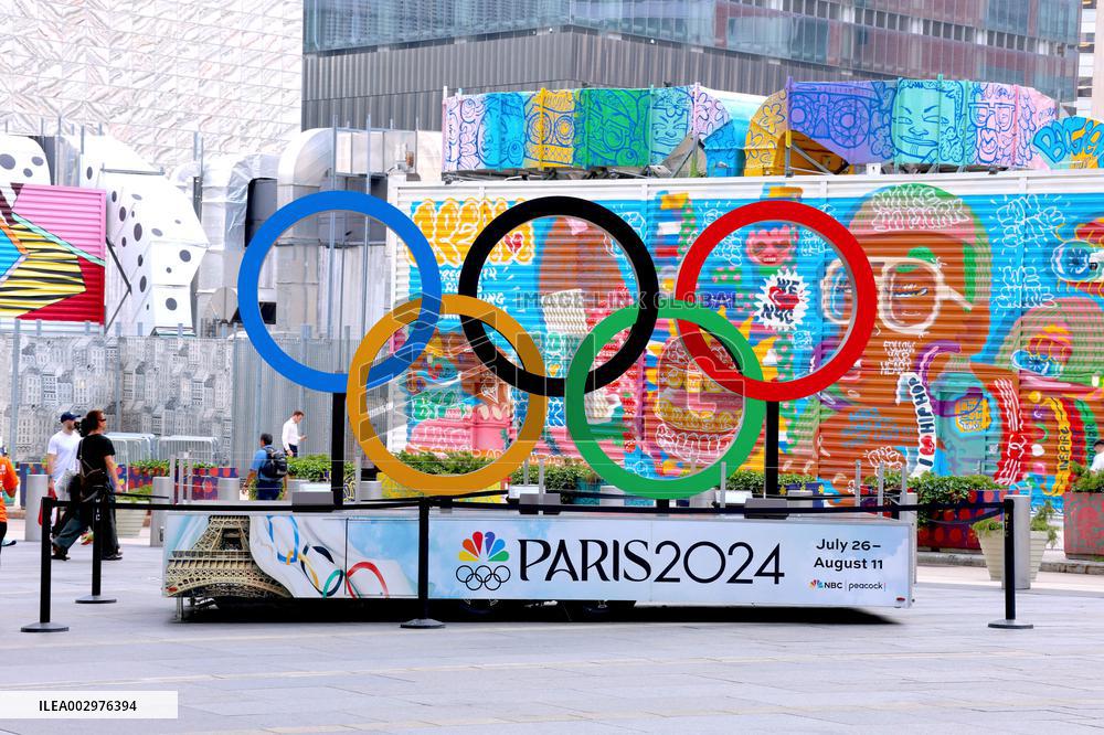 Olympic Rings At North Oculus Plaza - NYC