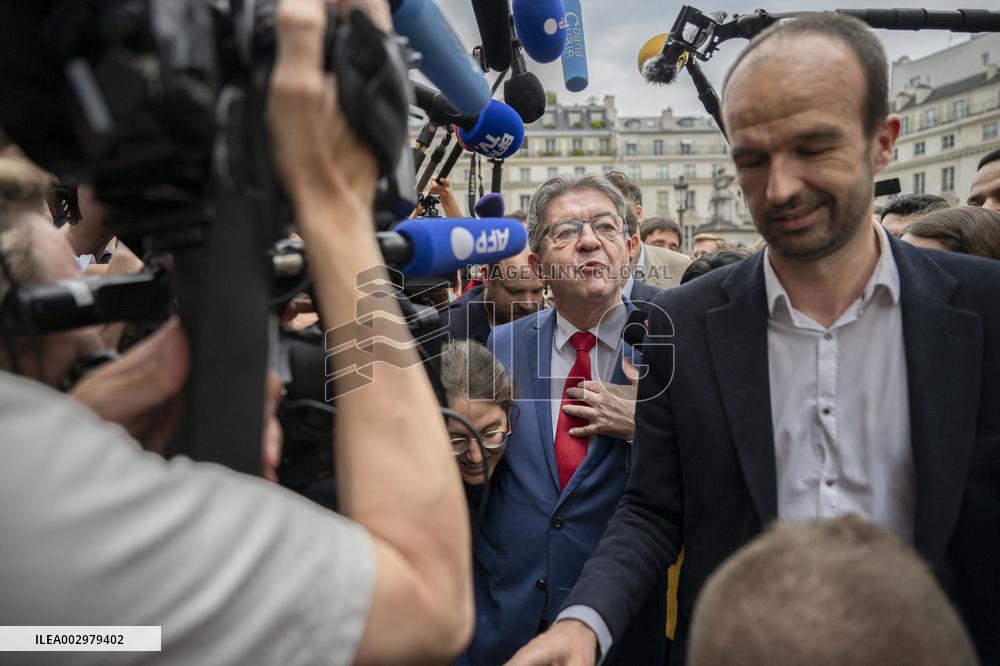 Jean-Luc Melenchon Arrives National Assembly - Paris