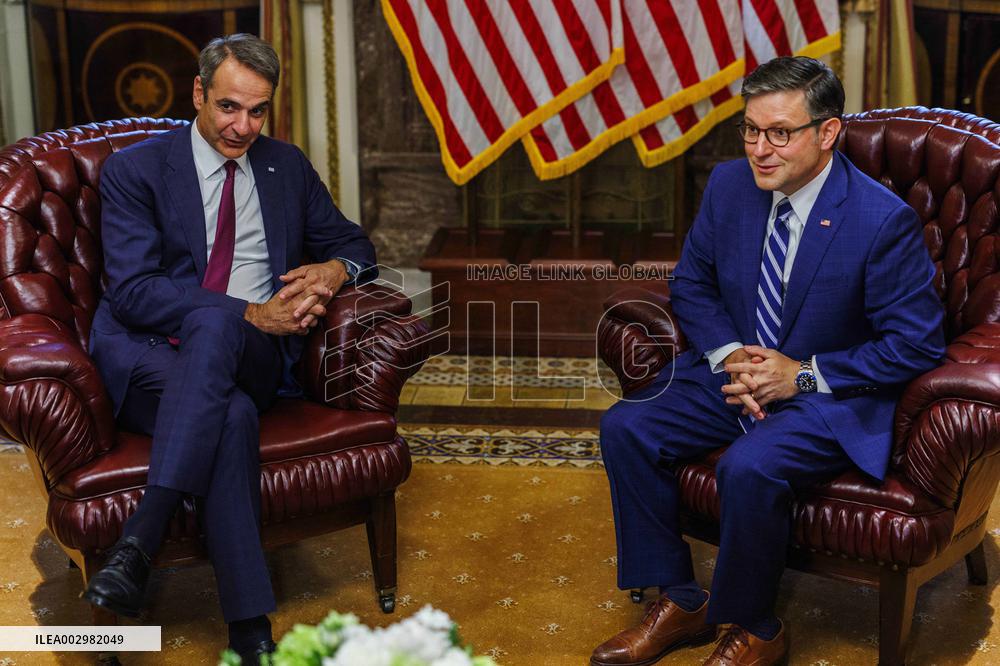 Greek PM Mitsotakis Meets With Speaker Johnson - Washington