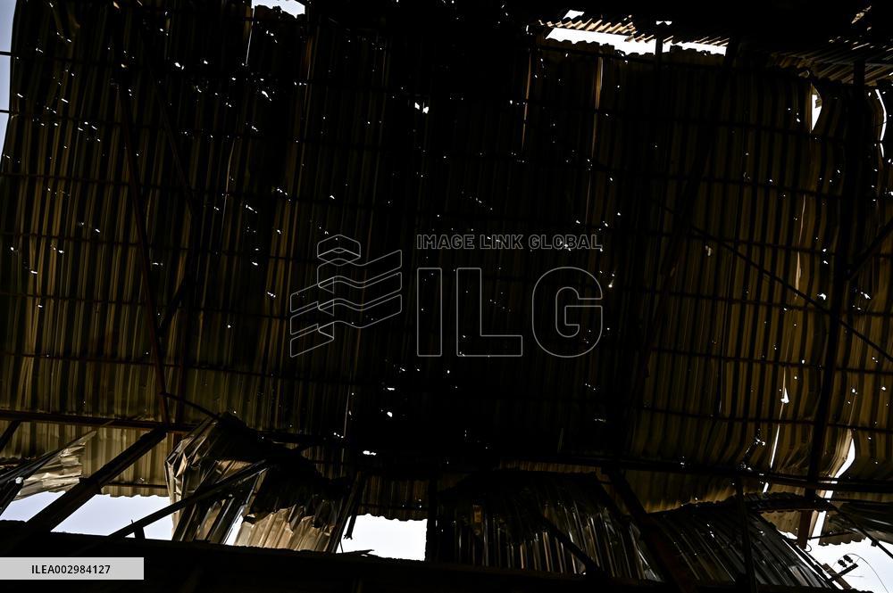 Consequences of Russian missile strike in Vilniansk