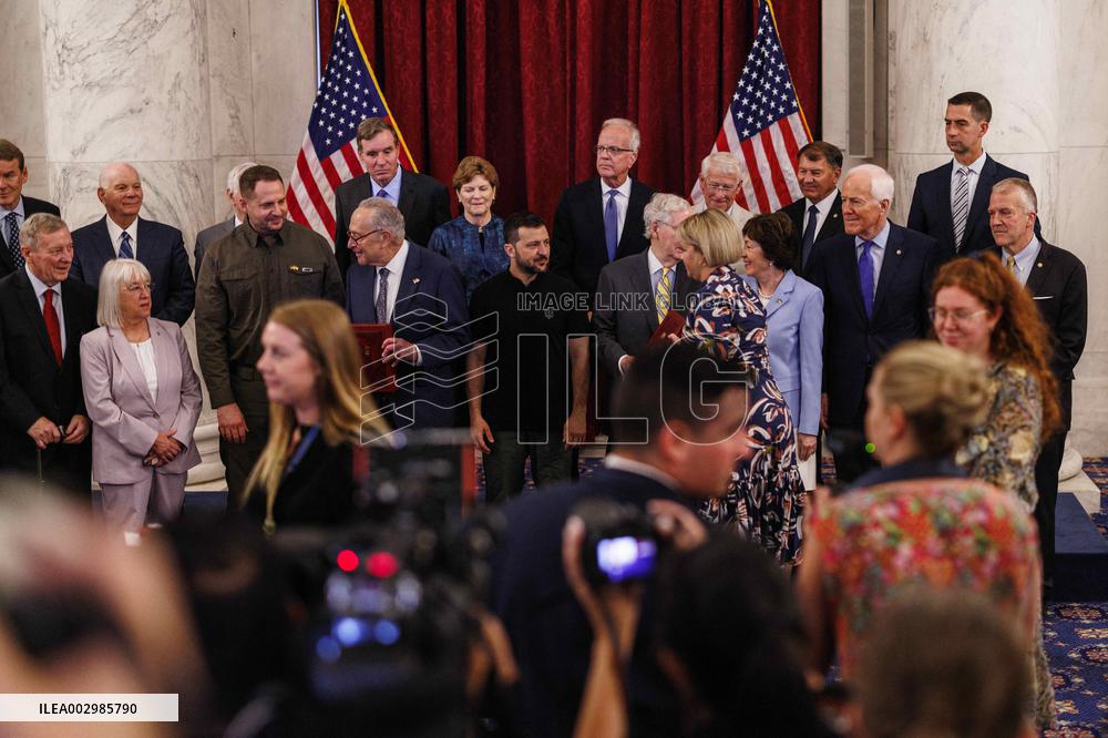 Zelensky Meets Lawmakers At The Capitol - Washington