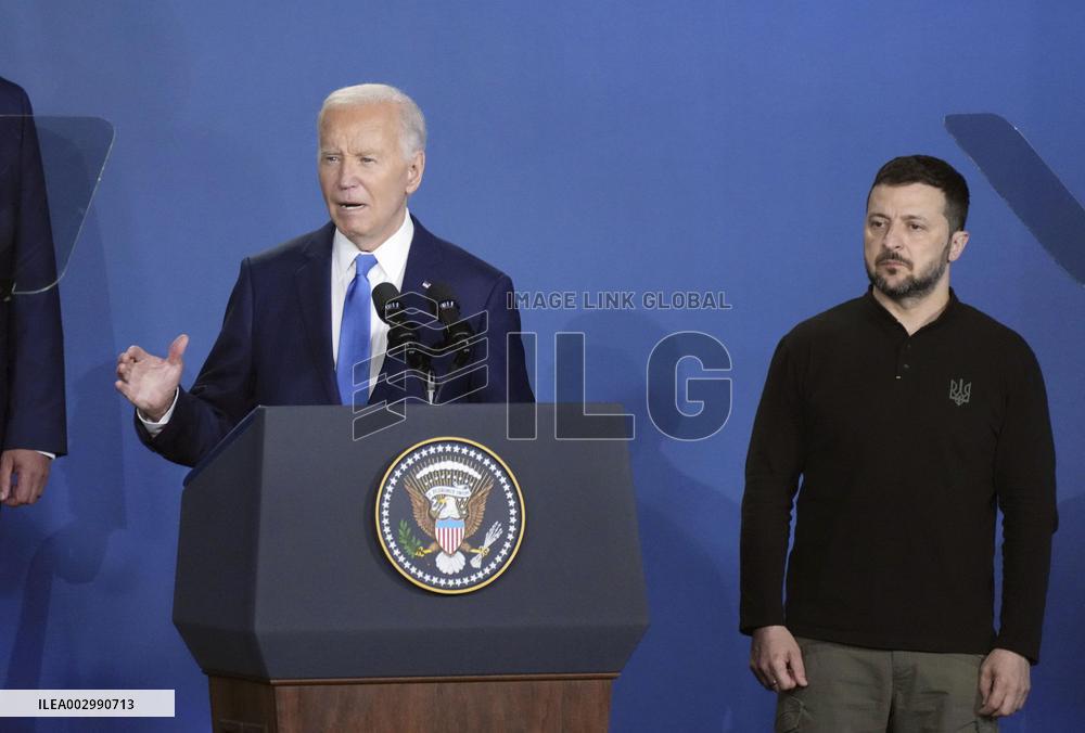 U.S., Ukraine presidents at NATO meeting in Washington