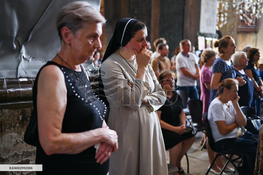 Funeral of Ohmatdyt doctor killed by Russian missile strike in Lviv