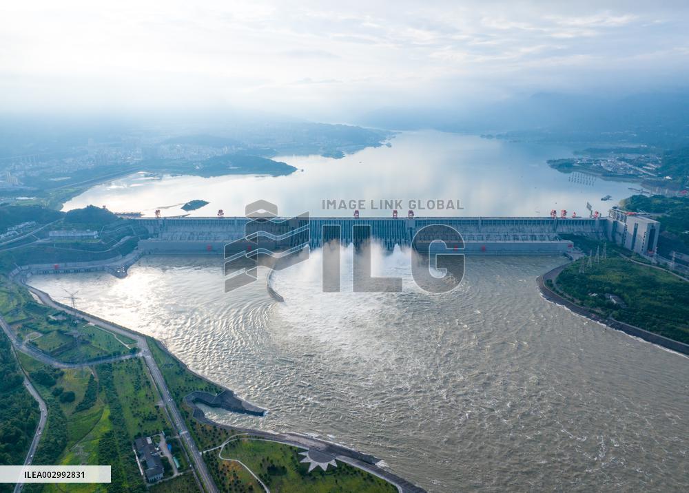 Three Gorges Reservoir Discharging Flooding Water