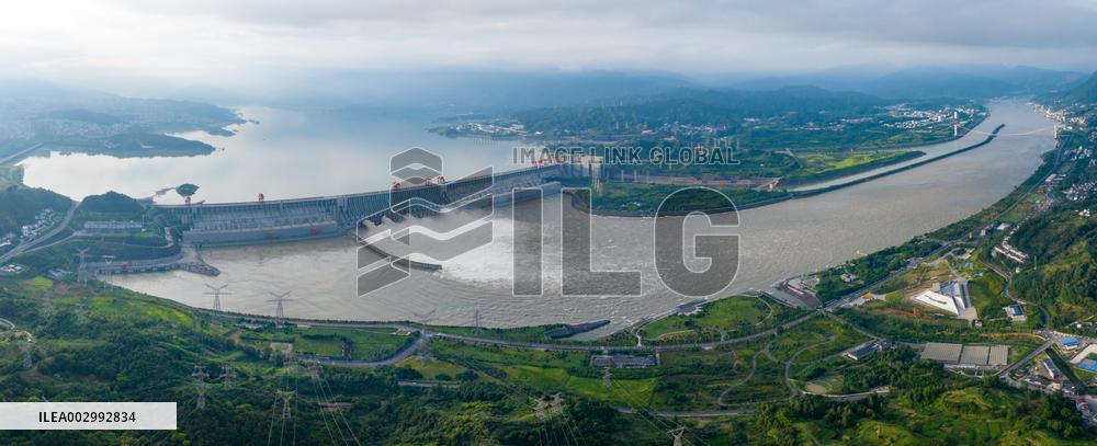 Three Gorges Reservoir Discharging Flooding Water