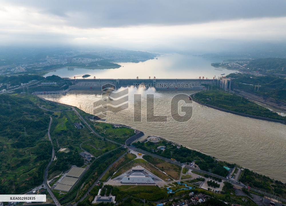 Three Gorges Reservoir Discharging Flooding Water