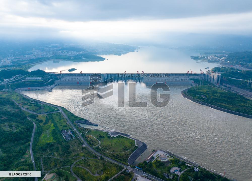 Three Gorges Reservoir Discharging Flooding Water